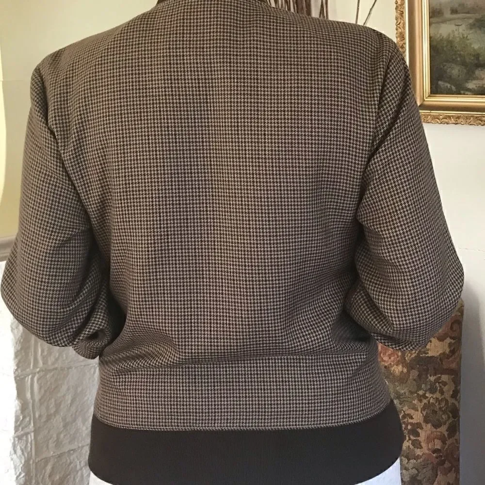Vintage Hurley Houndstooth Mod Style Bomber Jacket - Picture 4 of 6
